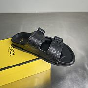 Fendi FF Double Strap Monogram Sandals In Black - 4
