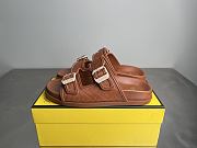 Fendi FF Double Strap Monogram Sandals In Brown - 1