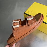 Fendi FF Double Strap Monogram Sandals In Brown - 3