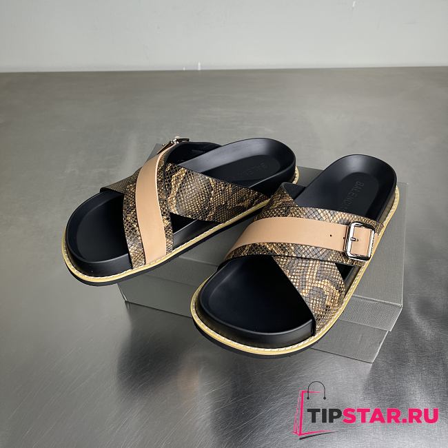 Balenciaga snakeskin cross-strap platform sandals 02 - 1