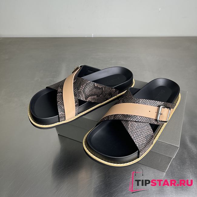 Balenciaga snakeskin cross-strap platform sandals 01 - 1