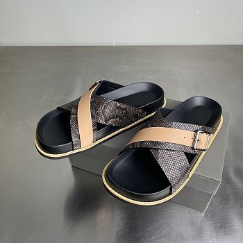Balenciaga snakeskin cross-strap platform sandals 01