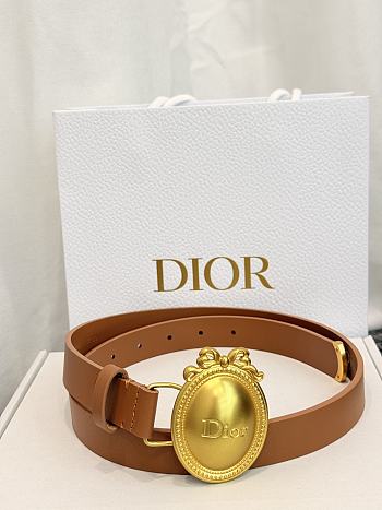 Dior Médaillon Belt 25mm Brown Buckle White Smooth Calfskin