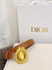 Dior Médaillon Belt 25mm Brown Buckle White Smooth Calfskin - 6