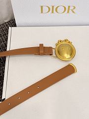 Dior Médaillon Belt 25mm Brown Buckle White Smooth Calfskin - 5