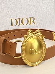 Dior Médaillon Belt 25mm Brown Buckle White Smooth Calfskin - 3