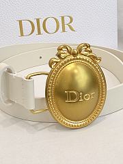 Dior Médaillon Belt 25mm Gold Buckle White Smooth Calfskin - 6