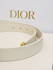 Dior Médaillon Belt 25mm Gold Buckle White Smooth Calfskin - 5