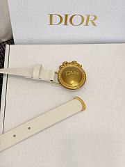Dior Médaillon Belt 25mm Gold Buckle White Smooth Calfskin - 3