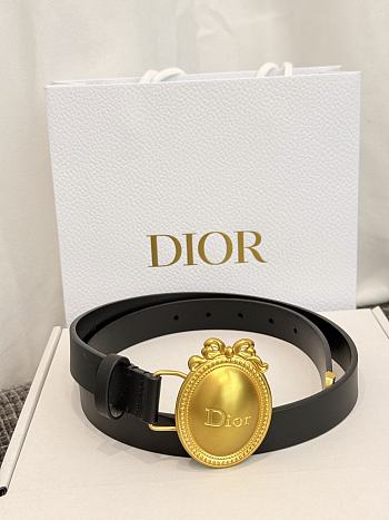 Dior Médaillon Belt 25mm Gold Buckle Black Smooth Calfskin