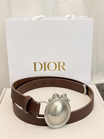 Dior Médaillon Belt 25mm Silver Buckle Chocolate Brown Smooth Calfskin