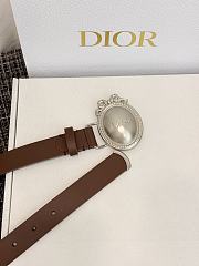 Dior Médaillon Belt 25mm Silver Buckle Chocolate Brown Smooth Calfskin - 5