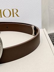 Dior Médaillon Belt 25mm Silver Buckle Chocolate Brown Smooth Calfskin - 4