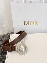 Dior Médaillon Belt 25mm Silver Buckle Chocolate Brown Smooth Calfskin - 3