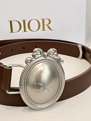 Dior Médaillon Belt 25mm Silver Buckle Chocolate Brown Smooth Calfskin - 2
