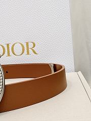 Dior Médaillon Belt 25mm Silver Buckle Brown Smooth Calfskin - 5