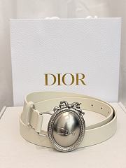 Dior Médaillon Belt 25mm Silver Buckle White Smooth Calfskin - 1