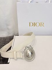 Dior Médaillon Belt 25mm Silver Buckle White Smooth Calfskin - 5