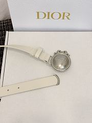 Dior Médaillon Belt 25mm Silver Buckle White Smooth Calfskin - 3