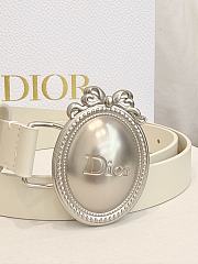 Dior Médaillon Belt 25mm Silver Buckle White Smooth Calfskin - 2