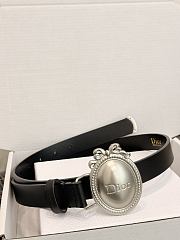 Dior Médaillon Belt 25mm Silver Buckle Black Smooth Calfskin - 1