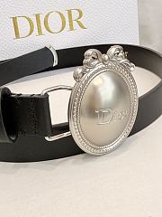 Dior Médaillon Belt 25mm Silver Buckle Black Smooth Calfskin - 3