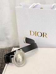 Dior Médaillon Belt 25mm Silver Buckle Black Smooth Calfskin - 2