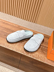 Hermes Mix mule Alabaster light gray calfskin insole - 2