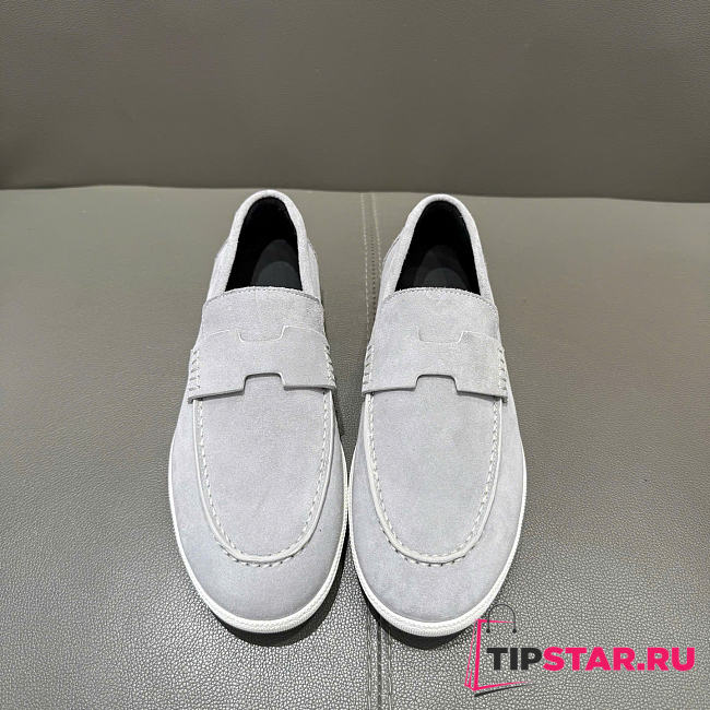 Hermes Job loafer light grey suede - 1