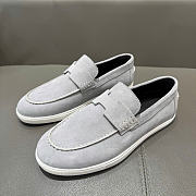 Hermes Job loafer light grey suede - 6