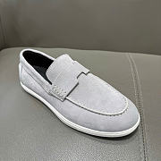 Hermes Job loafer light grey suede - 4