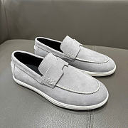 Hermes Job loafer light grey suede - 3