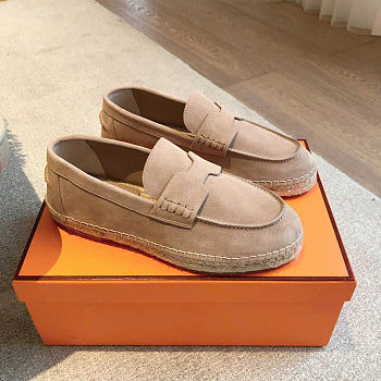 Hermes Trip espadrille Natural leather sole beige sable