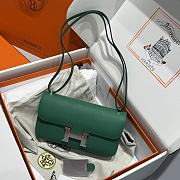 Hermès Constance Silver hardware Shoulder Bag Emerald green - 1