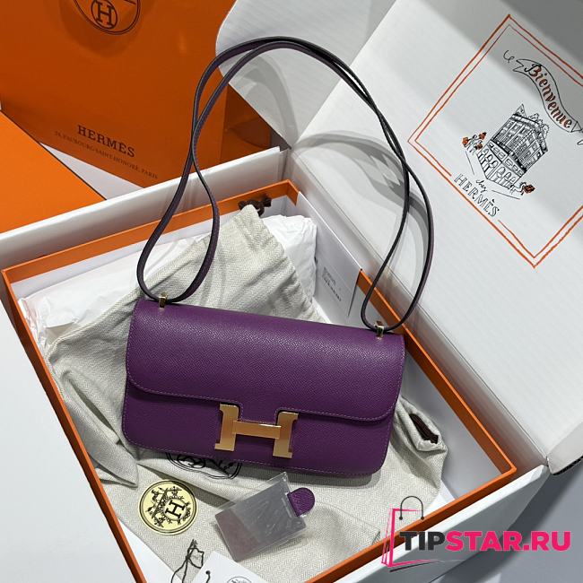 Hermès Constance Gold hardware Shoulder Bag Orchid purple - 1