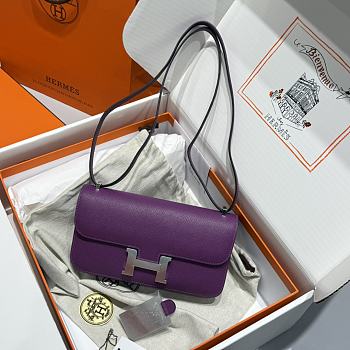 Hermès Constance Silver hardware Shoulder Bag Orchid purple
