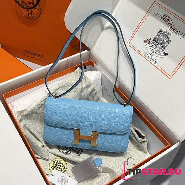 Hermès Constance Gold hardware Shoulder Bag Sky Blue - 1