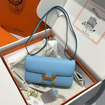 Hermès Constance Gold hardware Shoulder Bag Sky Blue