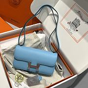 Hermès Constance Silver hardware Shoulder Bag Sky Blue - 1