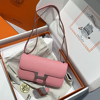 Hermès Constance Silver hardware Shoulder Bag Pastel pink