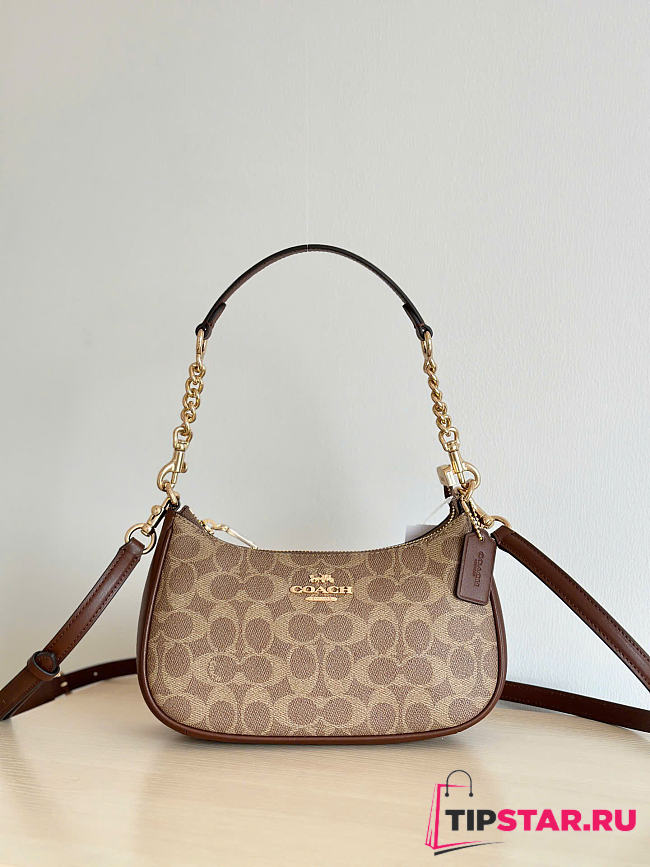 Coach Teri Shoulder Bag In Signature Brown - 1