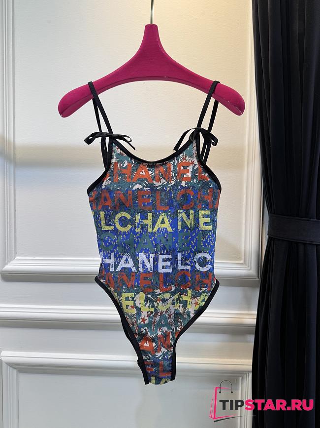 Chanel graffiti print one-piece swimsuit - 1