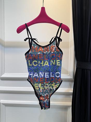 Chanel graffiti print one-piece swimsuit