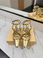 Valentino Rivet Sandals high Heels In Gold - 4
