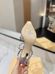Valentino Rivet Sandals high Heels In Silver - 6