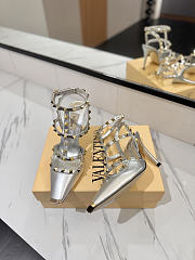 Valentino Rivet Sandals high Heels In Silver - 2