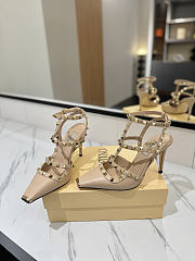 Valentino Rivet Sandals high Heels In Beige - 4