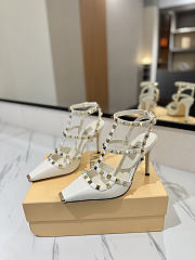 Valentino Rivet Sandals high Heels In White - 1