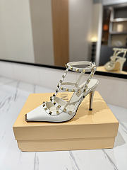 Valentino Rivet Sandals high Heels In White - 4