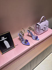 Ysl MON CHÉRI sandals in suede and rhinestones lilas purble & amethyst - 1